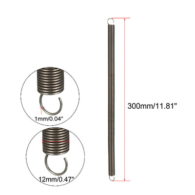 Harfington Uxcell Extended Tension Spring Wire Diameter 0.098", OD 0.71", Free Length 2.76"