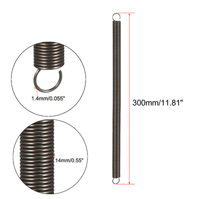 Harfington Uxcell Extended Tension Spring Wire Diameter 0.098", OD 0.71", Free Length 2.76"