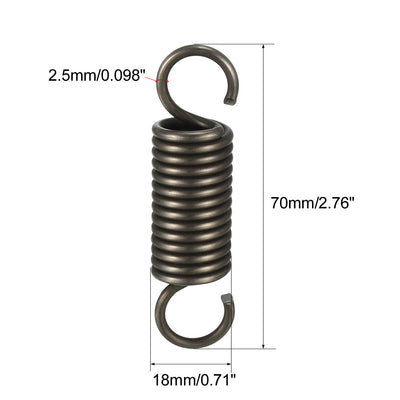 Harfington Uxcell Extended Tension Spring Wire Diameter 0.098", OD 0.71", Free Length 2.76"