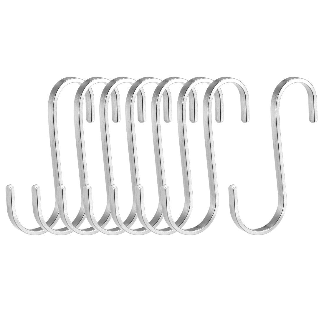 uxcell Uxcell Stainless Steel S Hooks 3.15" Flat S Shaped Hook Hangers 8pcs