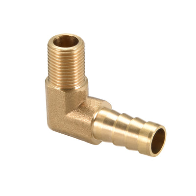 uxcell Uxcell Brass Barb Hose Fitting 90 Degree Elbow 8mm Barbed x 1/8PT Male Pipe