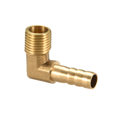 uxcell Uxcell Brass Barb Hose Fitting 90 Degree Elbow 8mm Barbed x G1/4 Male Pipe