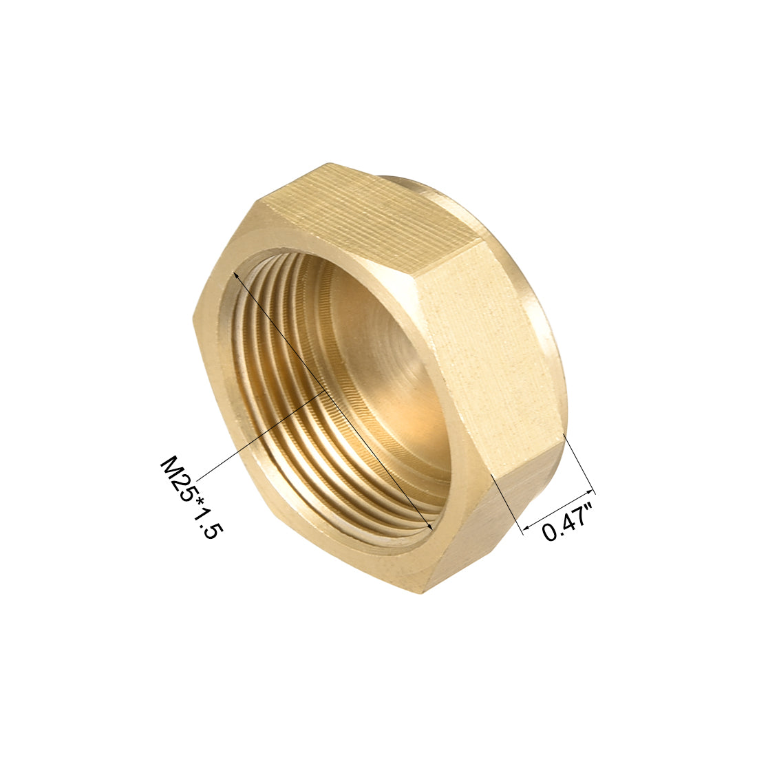 Uxcell Uxcell Brass Female Pipe Fitting Valve Cap M26x1.5 Hex Head End Plug Connector  2pcs