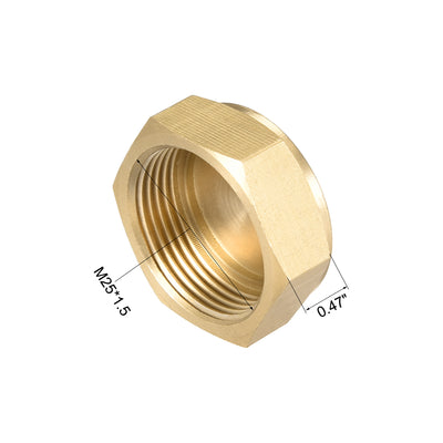 Harfington Uxcell Brass Female Pipe Fitting Valve Cap M26x1.5 Hex Head End Plug Connector  2pcs