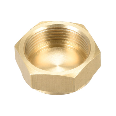 Harfington Uxcell Brass Female Pipe Fitting Valve Cap M26x1.5 Hex Head End Plug Connector  2pcs