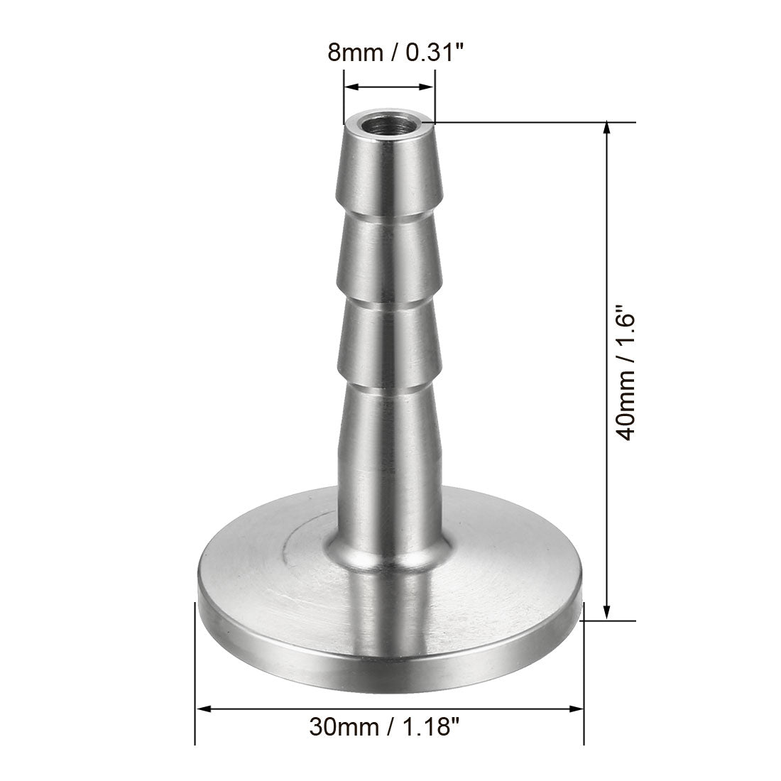 Uxcell Uxcell Clamp Hose Adapter 1.181" Flange to 7/9" Hose Barb Fitting