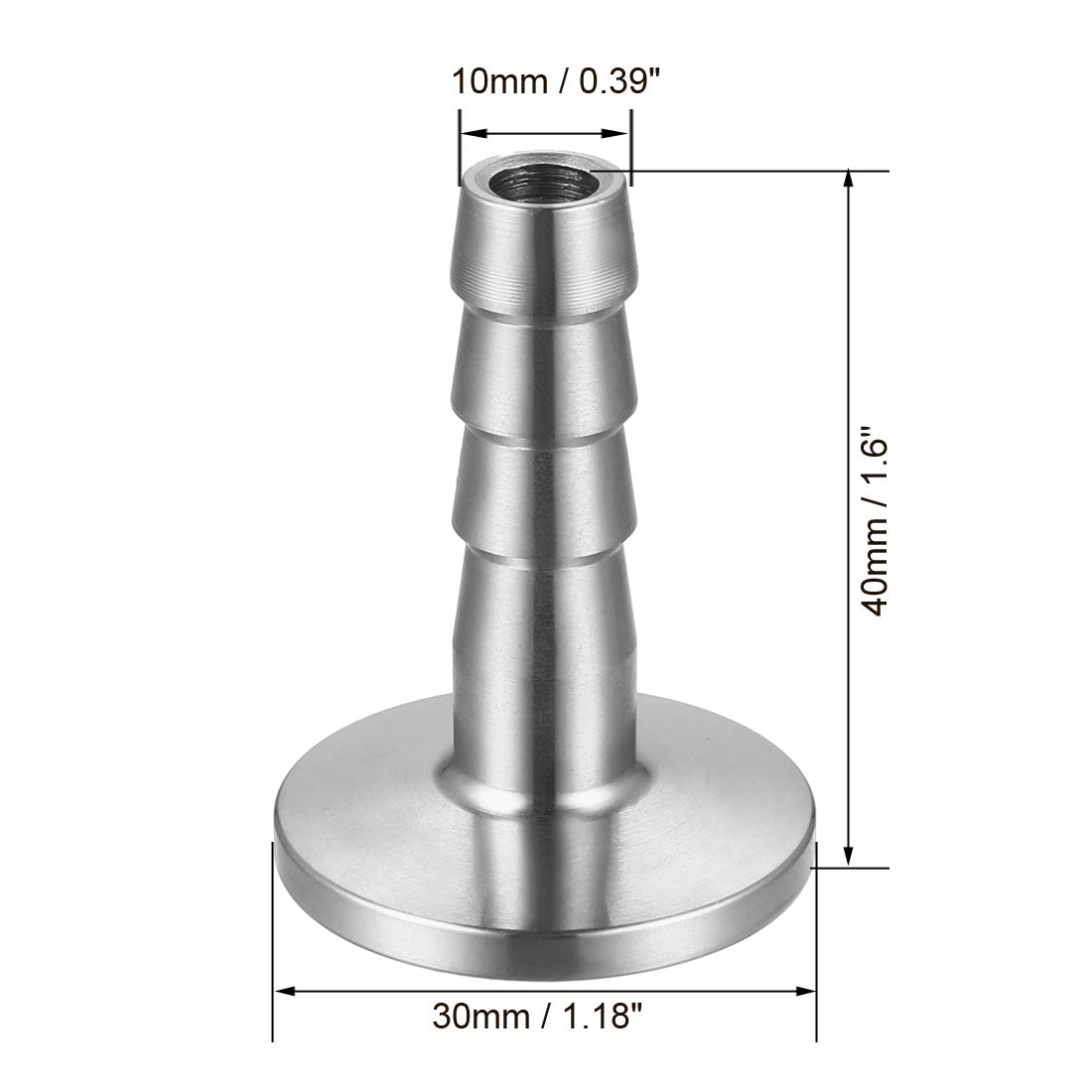 Uxcell Uxcell Clamp Hose Adapter 1.181" Flange to 7/9" Hose Barb Fitting