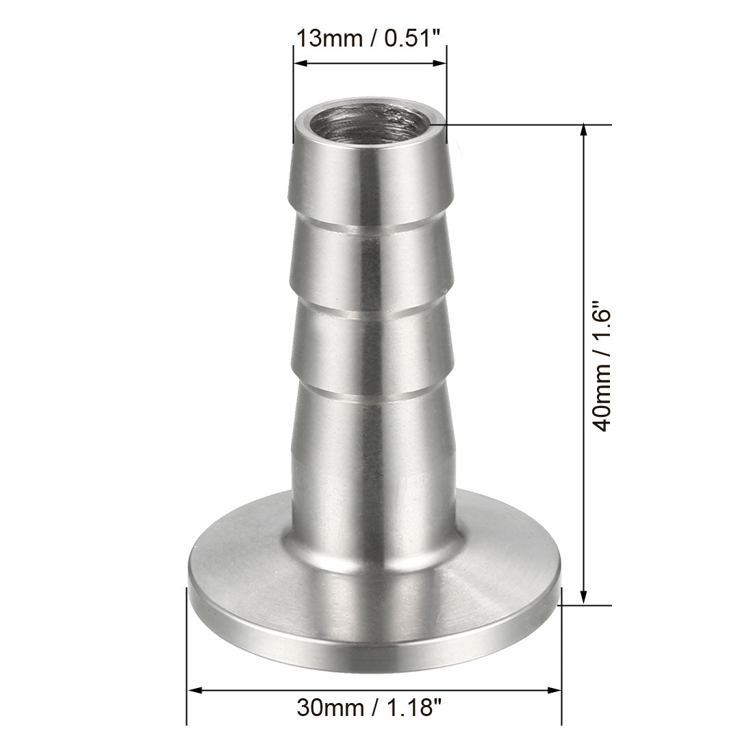 Uxcell Uxcell Clamp Hose Adapter 1.181" Flange to 7/9" Hose Barb Fitting