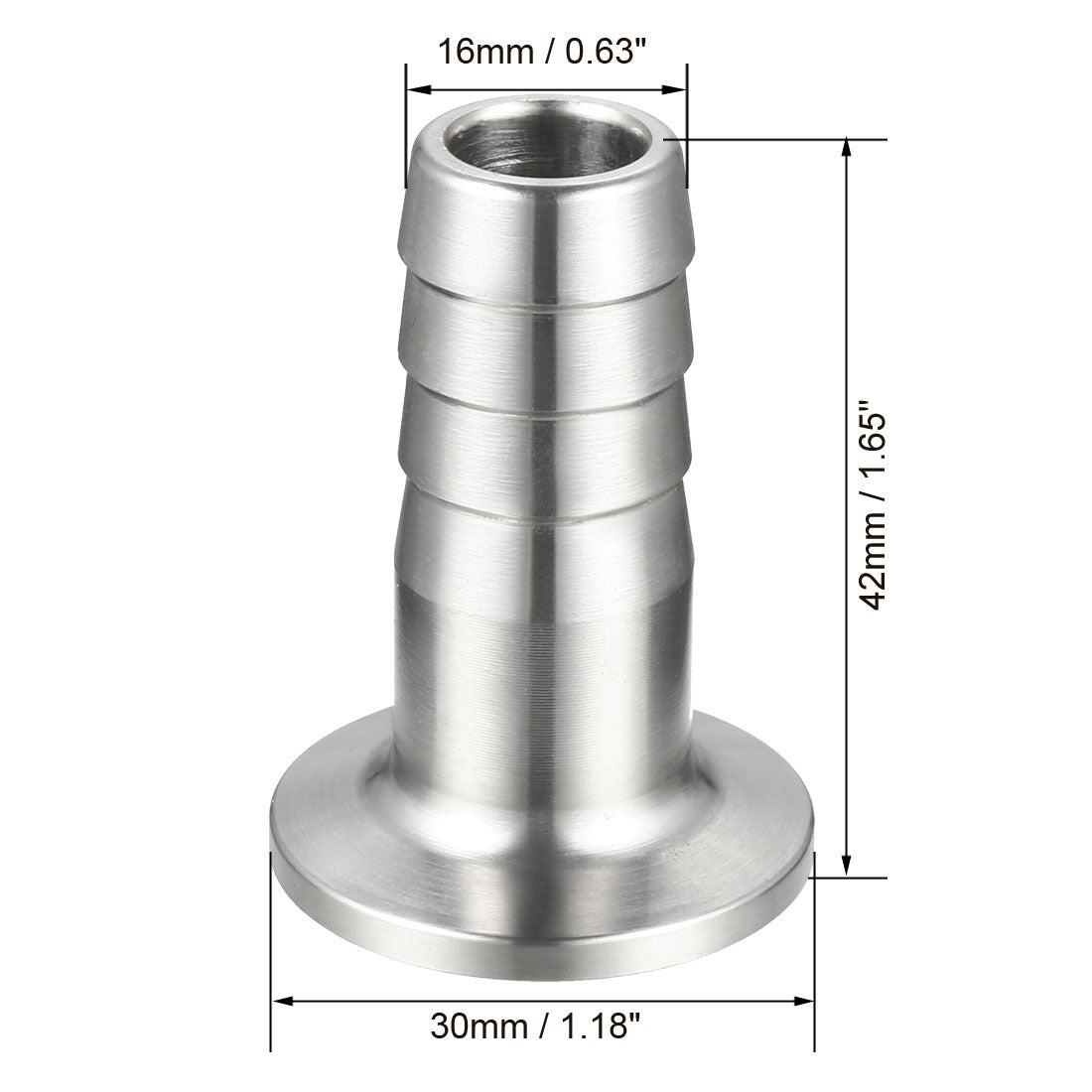 Uxcell Uxcell Clamp Hose Adapter 1.181" Flange to 7/9" Hose Barb Fitting