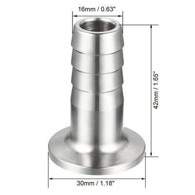 Harfington Uxcell Clamp Hose Adapter 1.181" Flange to 7/9" Hose Barb Fitting