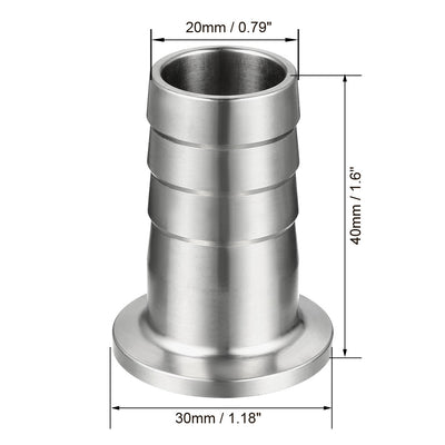 Harfington Uxcell Clamp Hose Adapter 1.181" Flange to 7/9" Hose Barb Fitting