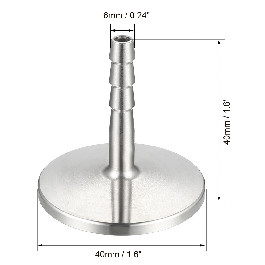 Uxcell Uxcell Clamp Hose Adapter 1.575" Flange to 7/9" Hose Barb Fitting 2 Pcs