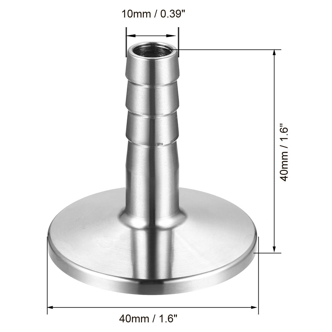 Uxcell Uxcell Clamp Hose Adapter 1.575" Flange to 7/9" Hose Barb Fitting 2 Pcs