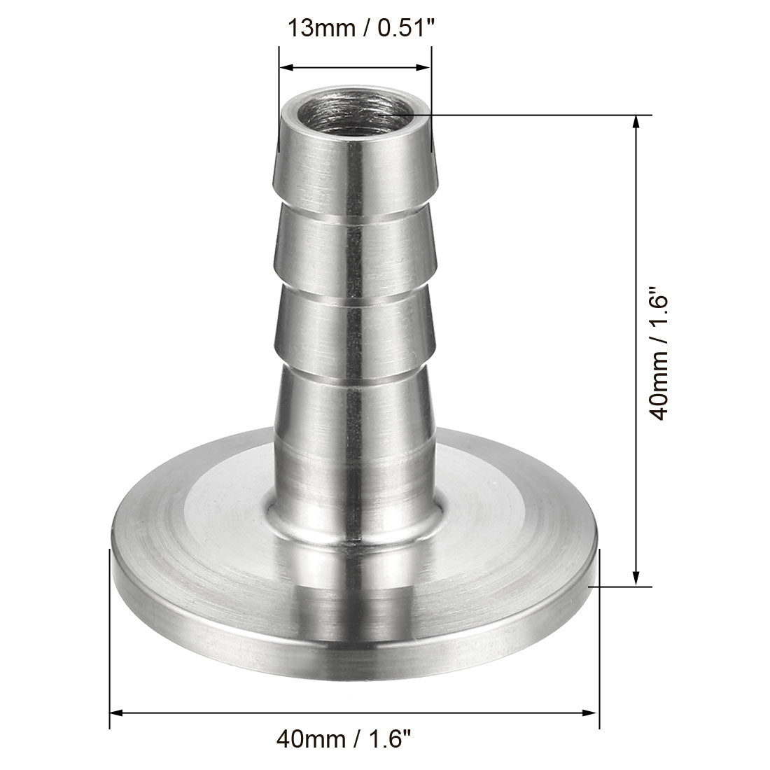 Uxcell Uxcell Clamp Hose Adapter 1.575" Flange to 7/9" Hose Barb Fitting 2 Pcs