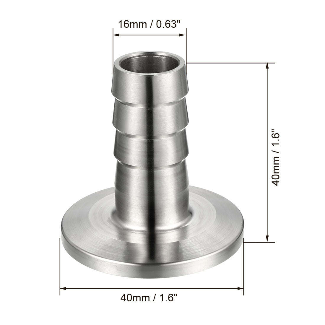 Uxcell Uxcell Clamp Hose Adapter 1.575" Flange to 7/9" Hose Barb Fitting 2 Pcs