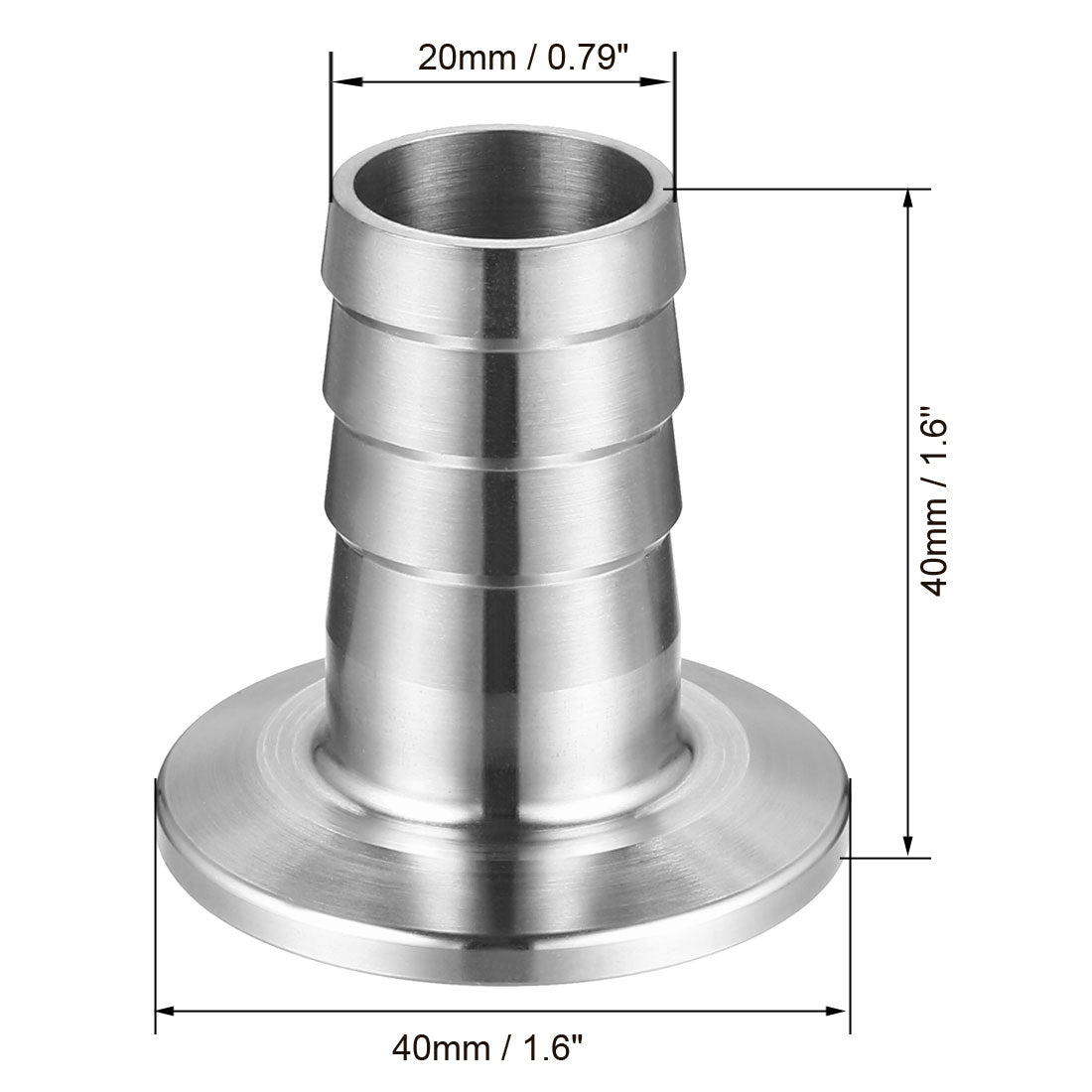 Uxcell Uxcell Clamp Hose Adapter 1.575" Flange to 7/9" Hose Barb Fitting 2 Pcs