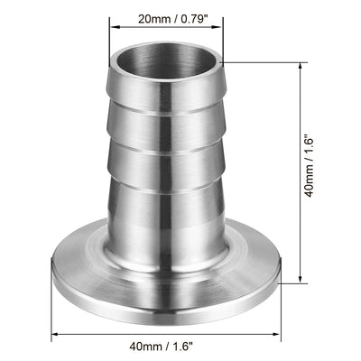 Harfington Uxcell Clamp Hose Adapter 1.575" Flange to 7/9" Hose Barb Fitting 2 Pcs