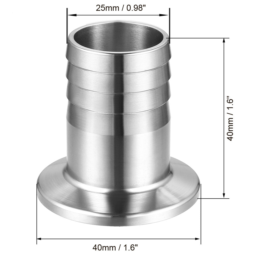 Uxcell Uxcell Clamp Hose Adapter 1.575" Flange to 7/9" Hose Barb Fitting 2 Pcs