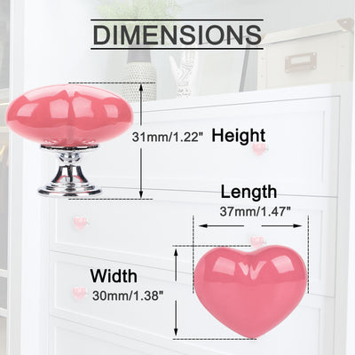 Harfington Uxcell 4 Stück Schrankknöpfe Keramikknopf Porzellanknauf Schubladengriff Schrankgriff Herzform Rosa
