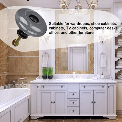 Harfington Uxcell Ceramic Knob Handle Wood Dresser Wardrobe Cabinet Accessory 32mm Dia 6pcs Gray