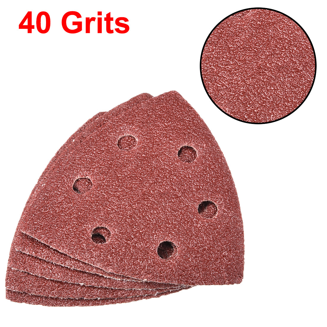 uxcell Uxcell Triangle Detail Sander Sandpaper,Sanding Paper,6 Hole 40 Grits 15pcs