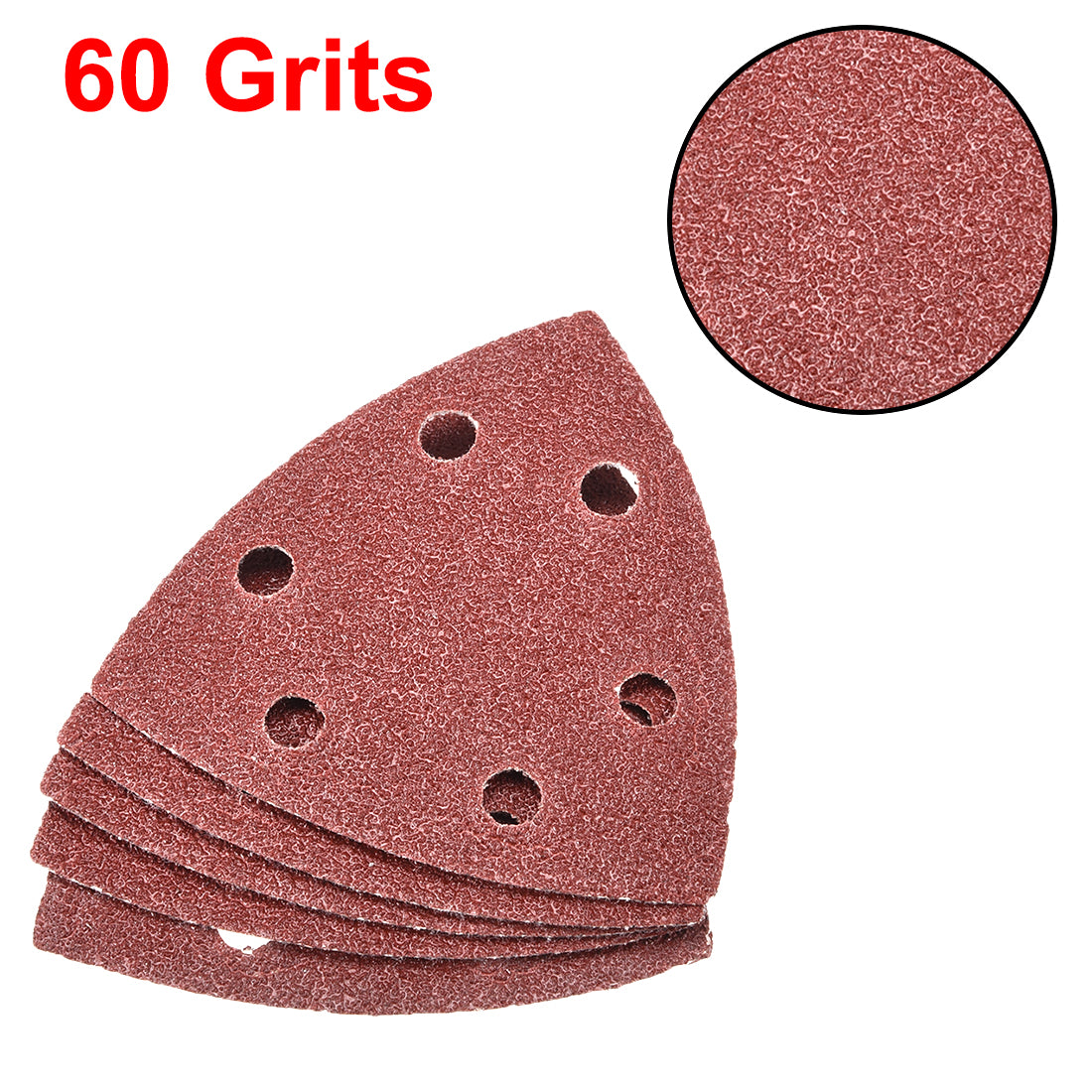 uxcell Uxcell Triangle Detail Sander Sandpaper,Sanding Paper,6 Hole 40 Grits 15pcs