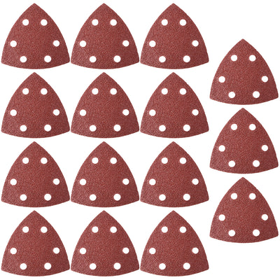 Harfington Uxcell Triangle Detail Sander Sandpaper,Sanding Paper,6 Hole 40 Grits 15pcs