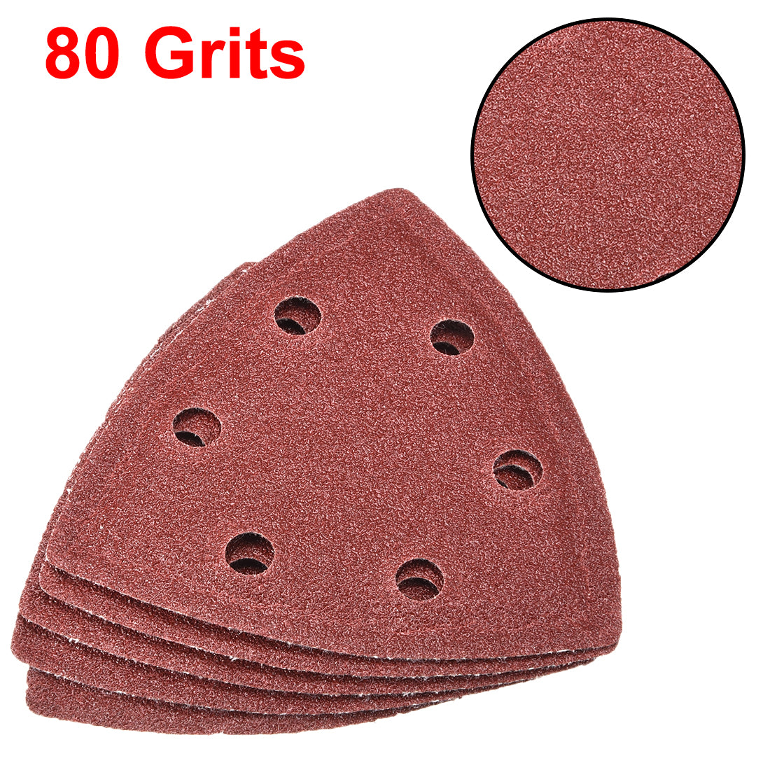 uxcell Uxcell Triangle Detail Sander Sandpaper,Sanding Paper,6 Hole 40 Grits 15pcs