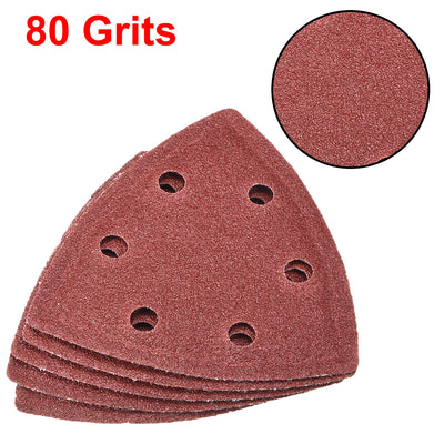 Harfington Uxcell Triangle Detail Sander Sandpaper,Sanding Paper,6 Hole 40 Grits 15pcs