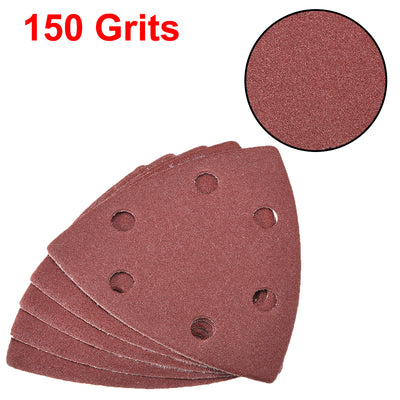 Harfington Uxcell Triangle Detail Sander Sandpaper,Sanding Paper,6 Hole 40 Grits 15pcs