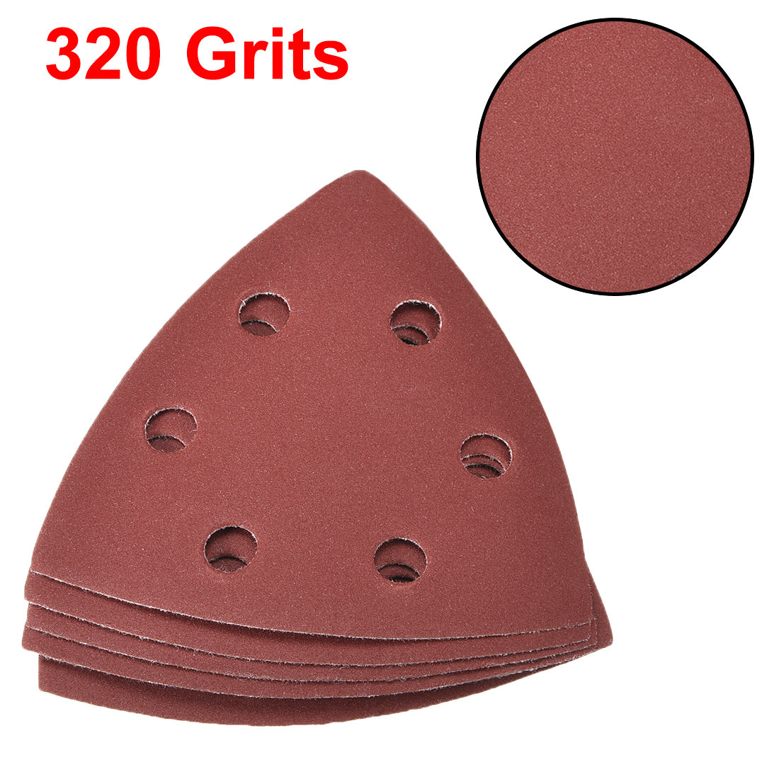 uxcell Uxcell Triangle Detail Sander Sandpaper,Sanding Paper,6 Hole 40 Grits 15pcs