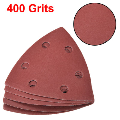 Harfington Uxcell Triangle Detail Sander Sandpaper,Sanding Paper,6 Hole 40 Grits 15pcs