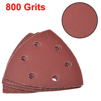 Harfington Uxcell Triangle Detail Sander Sandpaper,Sanding Paper,6 Hole 40 Grits 15pcs