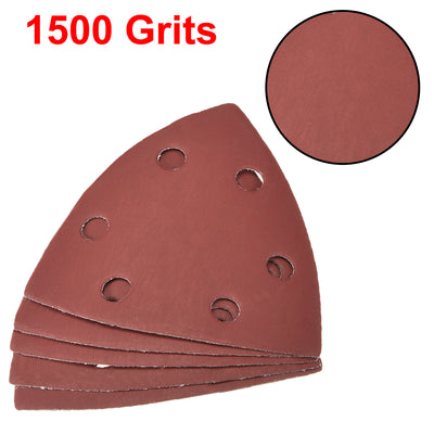 Harfington Uxcell Triangle Detail Sander Sandpaper,Sanding Paper,6 Hole 40 Grits 15pcs