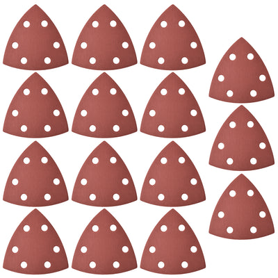 Harfington Uxcell Triangle Detail Sander Sandpaper,Sanding Paper,6 Hole 40 Grits 15pcs