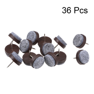 Harfington Uxcell Nail On Furniture Felt Pads Glide Chair Table Leg Protector 22mm Dia Brown 36pcs