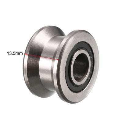 Harfington Uxcell T22 V-Groove Ball Bearing 8x22.5x13.5mm Guide Pulley Bearings for Shaft Under 12mm