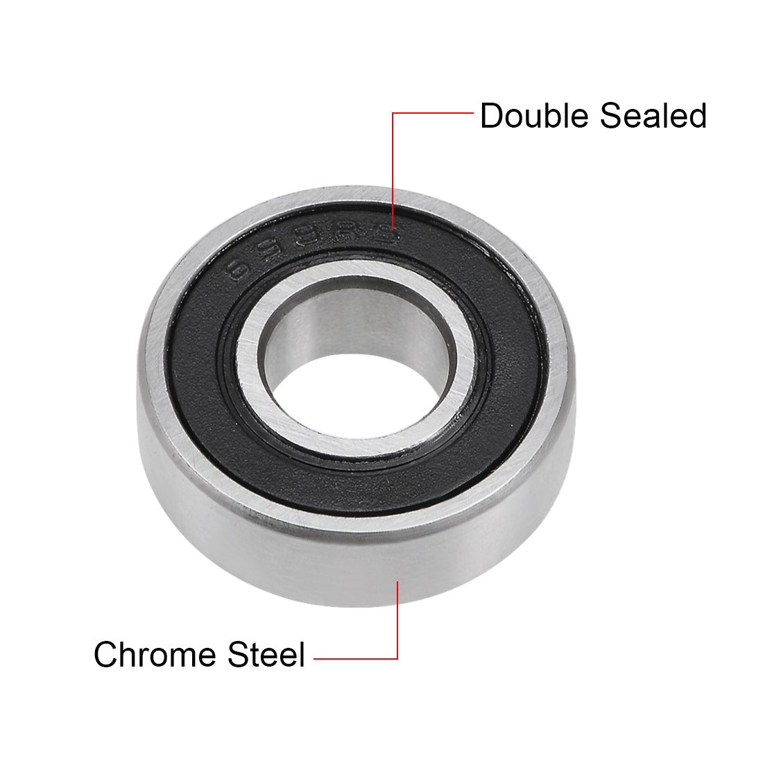 uxcell Uxcell Deep Groove Ball Bearings Metric Double Sealed Chrome Steel Z1