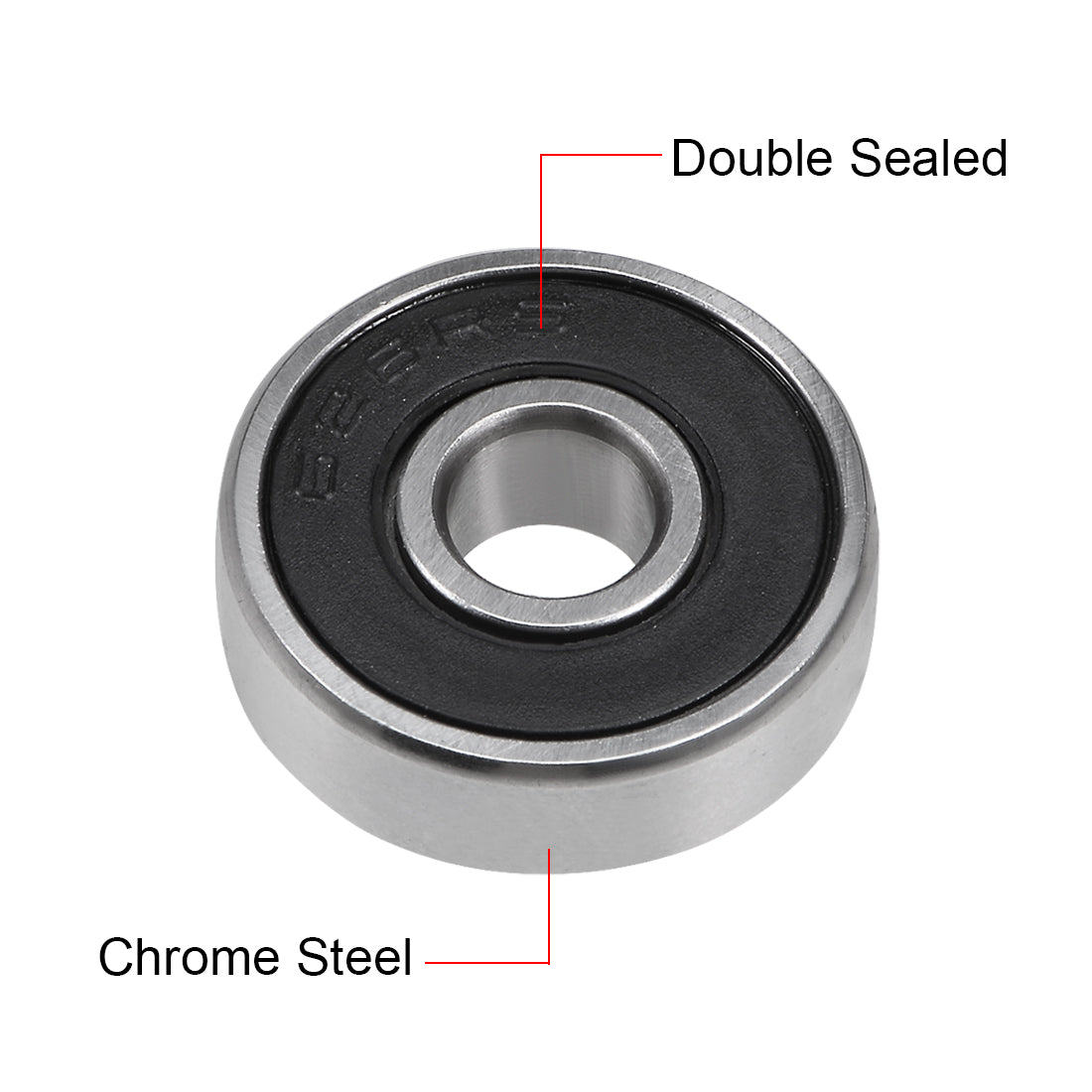 uxcell Uxcell 626-2RS Deep Groove Ball Bearing 6x19x6mm Double Sealed Chrome Steel Bearings