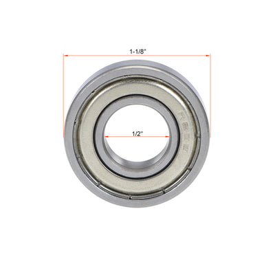 Harfington Uxcell Deep Groove Ball Bearings Z2 Double Shielded Chrome Steel Roller