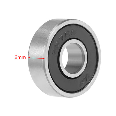 Harfington Uxcell Deep Groove Ball Bearing Double Sealed Chrome Steel P0 Z1 Metric Bearings