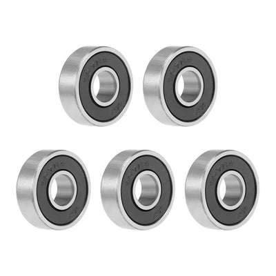 Harfington Uxcell Deep Groove Ball Bearing Double Sealed Chrome Steel P0 Z1 Metric Bearings