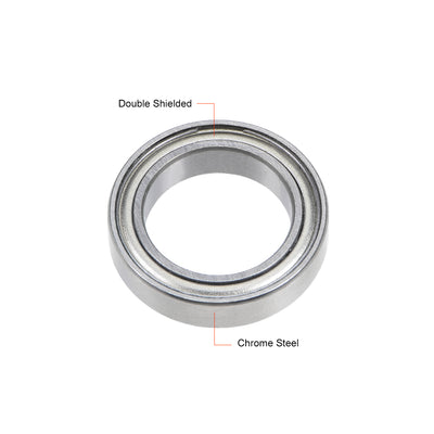 Harfington Uxcell Deep Groove Ball Bearings Thin Section Double Shield Chrome Steel