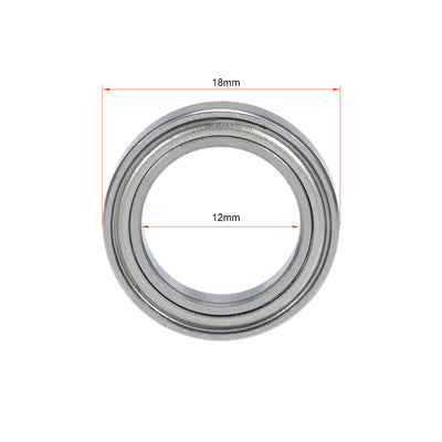 Harfington Uxcell Deep Groove Ball Bearings Thin Section Double Shield Chrome Steel