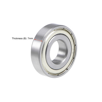 Harfington Uxcell Deep Groove Ball Bearing Double Shielded Chrome Metric Bearings P0 Z1