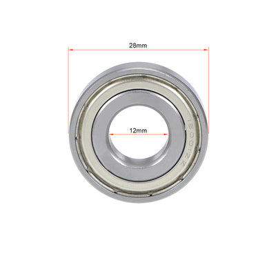 Harfington Uxcell Deep Groove Ball Bearing Double Shielded Chrome Metric Bearings P0 Z1