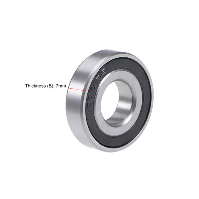 Harfington Uxcell Deep Groove Ball Bearings  Metric Double Sealed Chrome Steel ABEC1 Z2