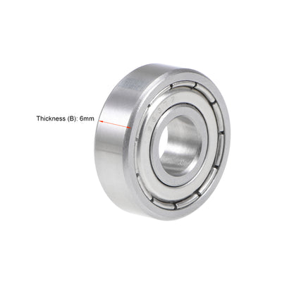 Harfington Uxcell S607ZZ Stainless Steel Ball Bearing 7x19x6mm Double Shielded 607Z Bearings