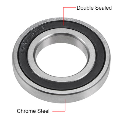 Harfington Uxcell Deep Groove Ball Bearing Double Sealed Chrome Steel Bearings