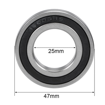 Harfington Uxcell Deep Groove Ball Bearing Double Sealed Chrome Steel Bearings